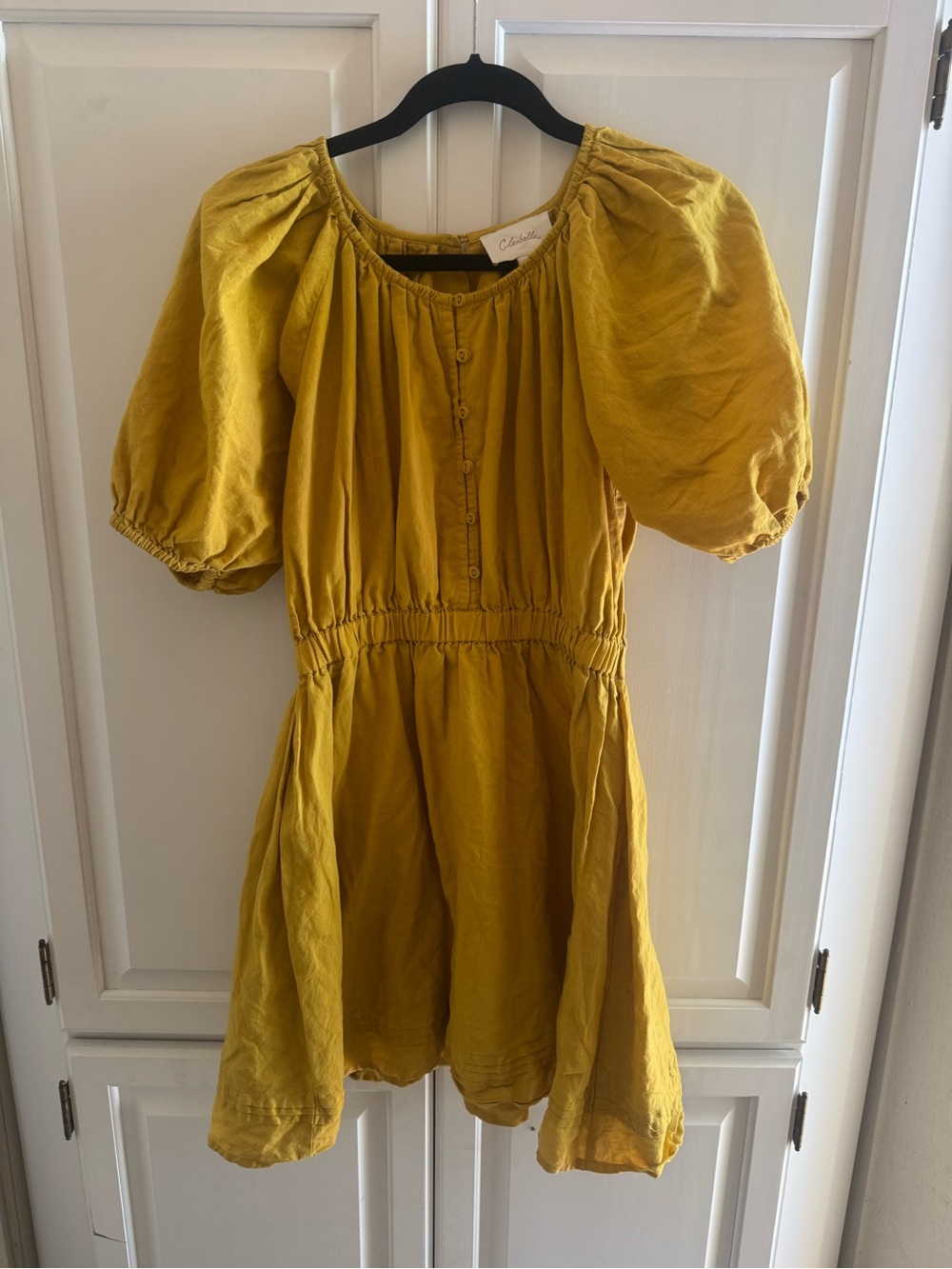 Cleobella Mustard Yellow Linen Top
